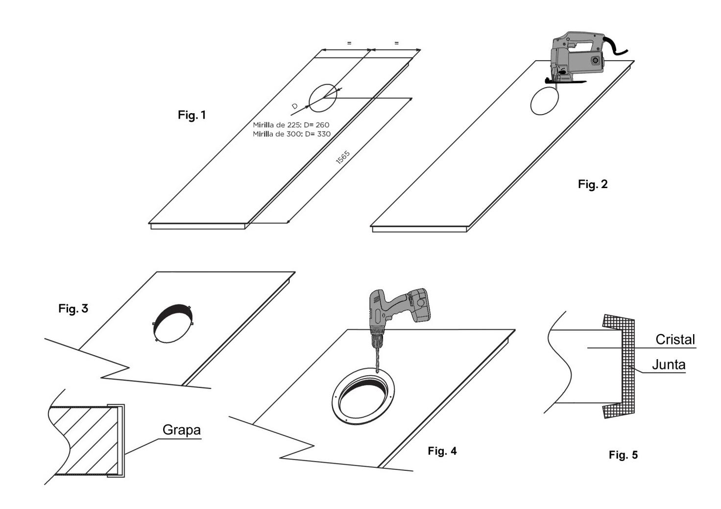 Guide de pose pour panneaux et hublots coupe-feu
