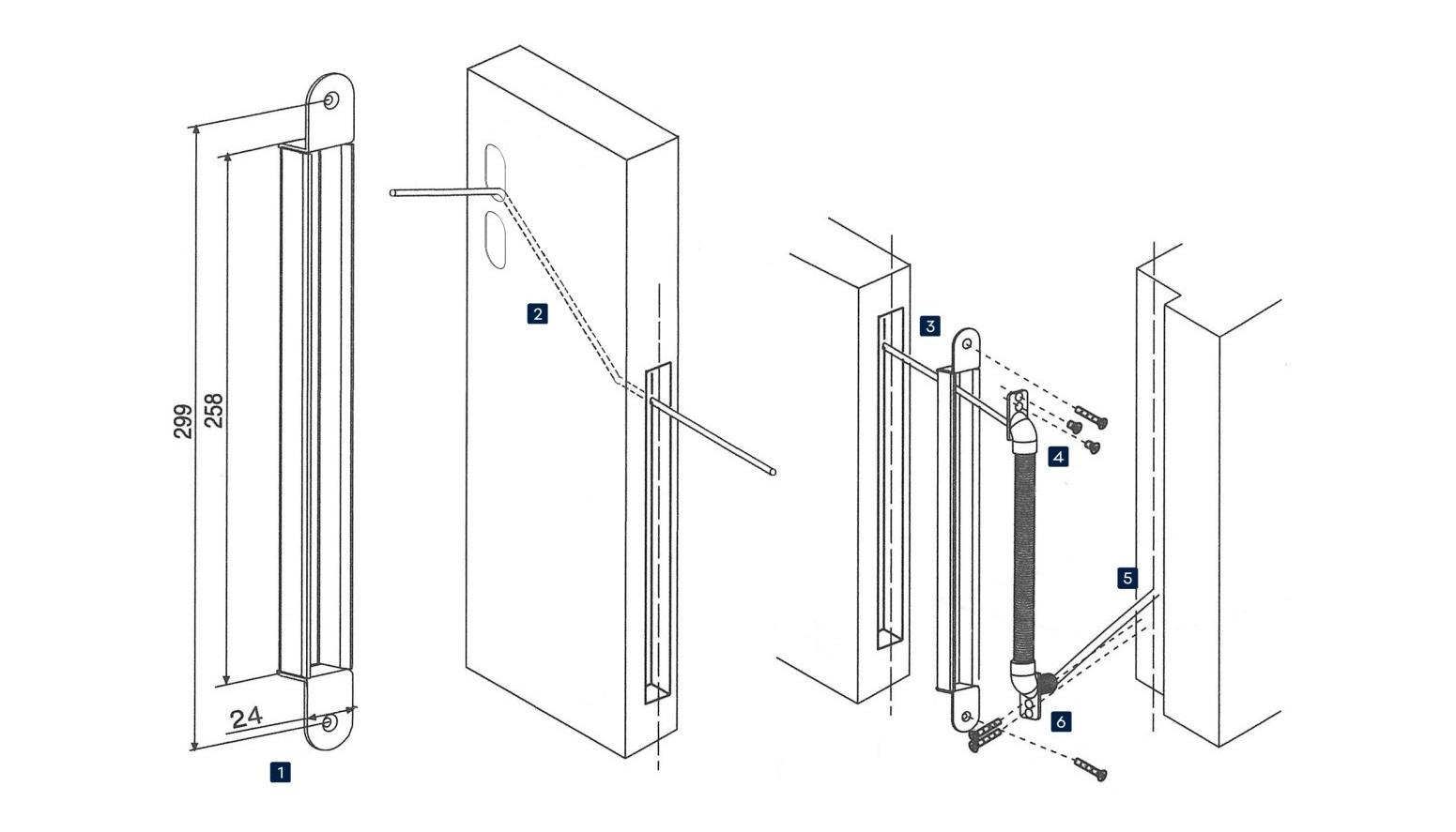 plano de instalación de pasacables